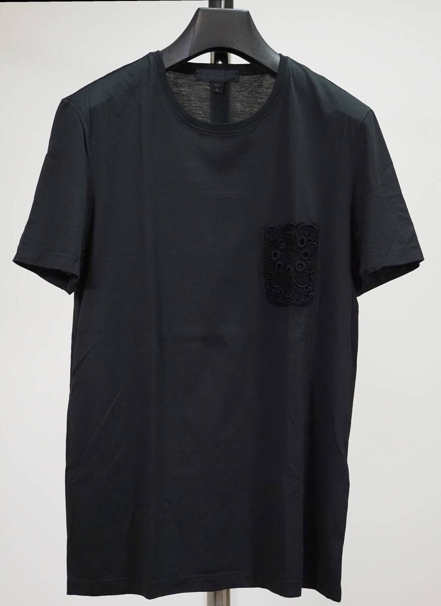 BURBERRY PRORSUM バーバリープローサム 16SSレース刺繍ポケットTシャツM黒 Italy製の画像1