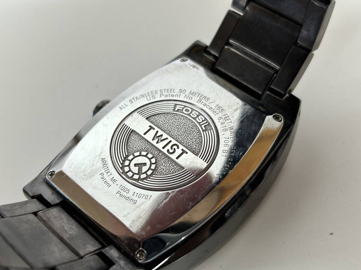 T◆FOSSIL フォッシル◆腕時計 TWIST ME-1005 機械式 自動巻き スモセコ シルバー スケルトン_画像7