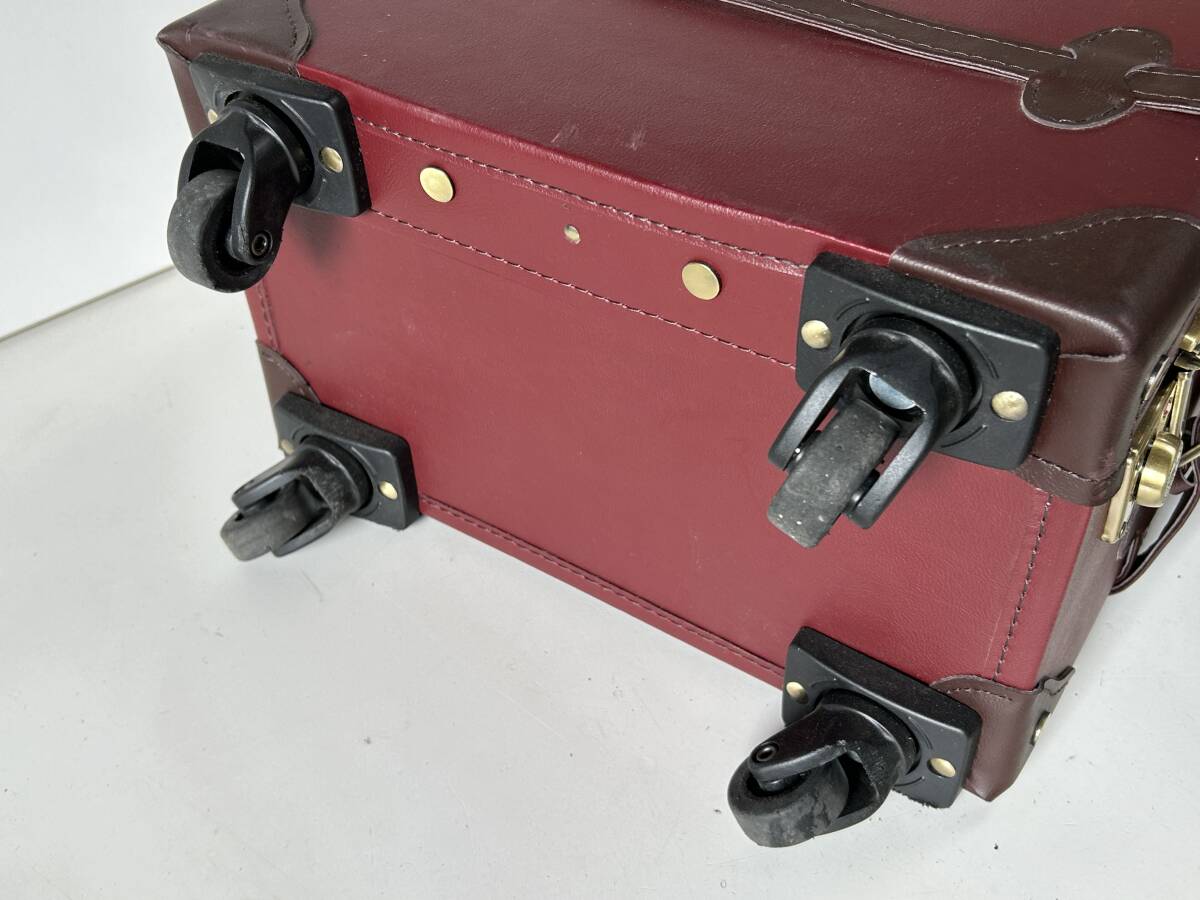 j391◆トランクケース◆アンティーク風 スーツケース キャリーバッグ 37×65×23cm 旅行鞄 レッド 赤系の画像5