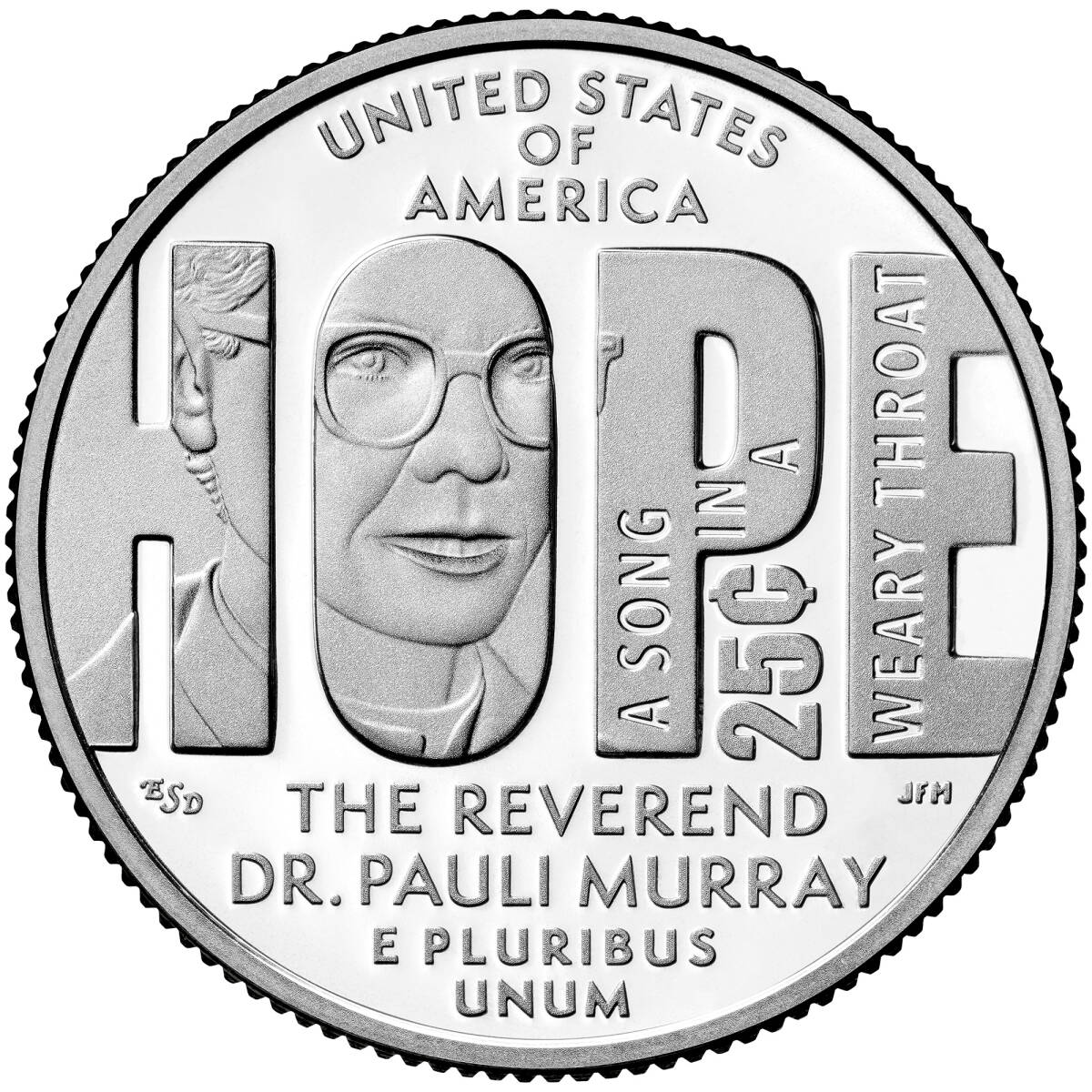 ★1枚の価格★ アメリカ人女性25セント硬貨プログラム パウリ・マレー Dr. Pauli Murray 2024 (1910-1985)の画像1