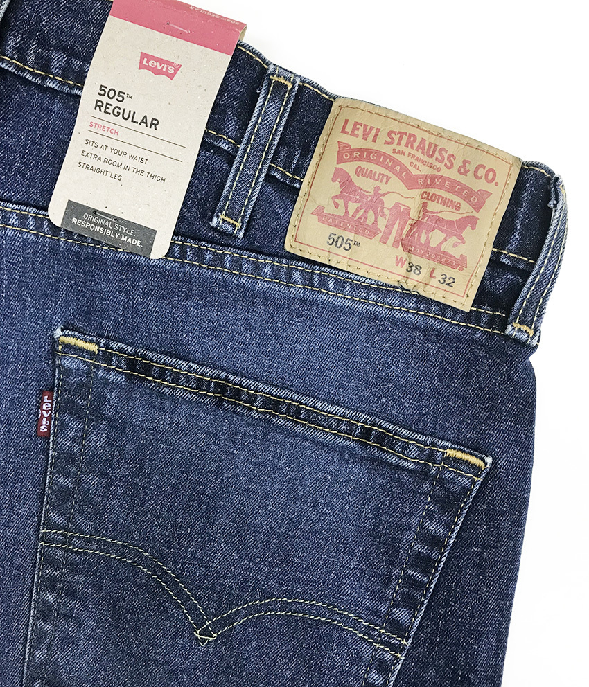 * large size * tag equipped /Levi\'s Levi's #505 REGULAR Zip fly stretch 005051455/38# stock limit #