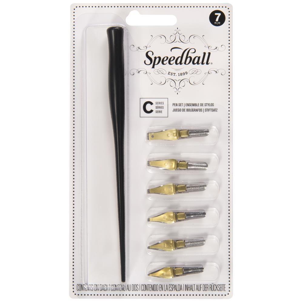 Speedball C series reta ring pen set pen holder 6ps.
