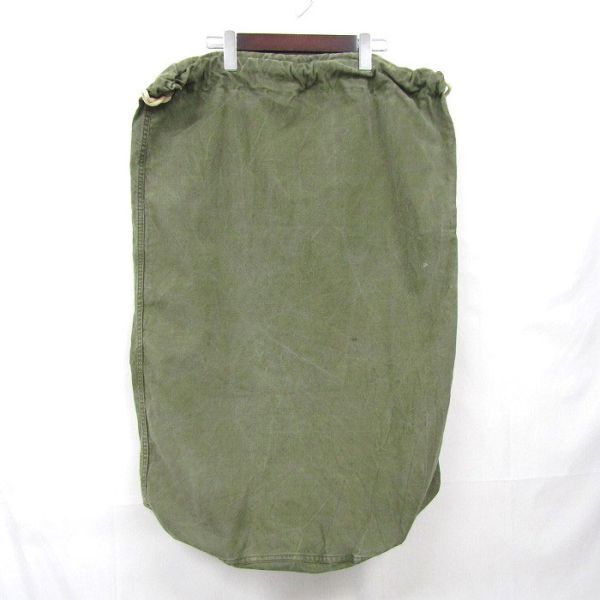 60s~ 米軍実物 U.S. ARMY ランドリー バラック バッグ 巾着 US ステンシル コットン オリーブ 小物 古着 ビンテージ ミリタリー 4A2810_画像2