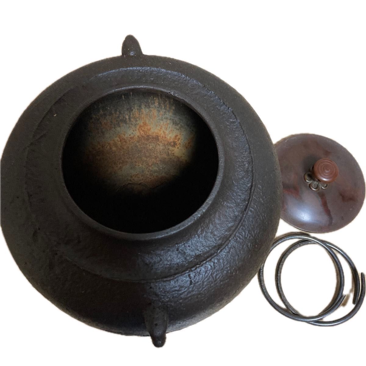 茶道具 釜 風炉釜 又妙斎お好み 住吉釜 花押 釜環付き / 茶道 茶道具 釜 風炉釜 又妙斎お好み 住吉釜 花押 釜環付き / 茶道