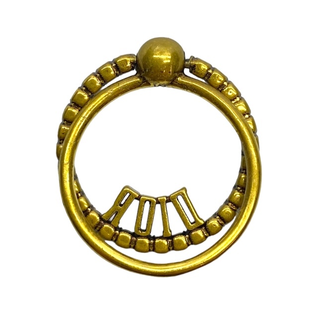 Christian Dior ディオール リング 指輪 アクセサリー ジュエリー 小物 ロゴ GP ラインストーン ゴールド 12号_画像3