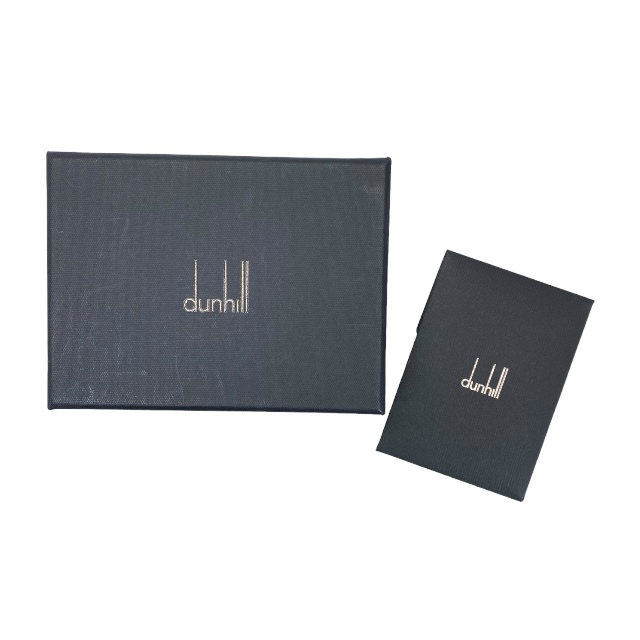 [ beautiful goods ]Dunhill Dunhill bell gray vu card-case pass case card-case folding in half Logo leather black 