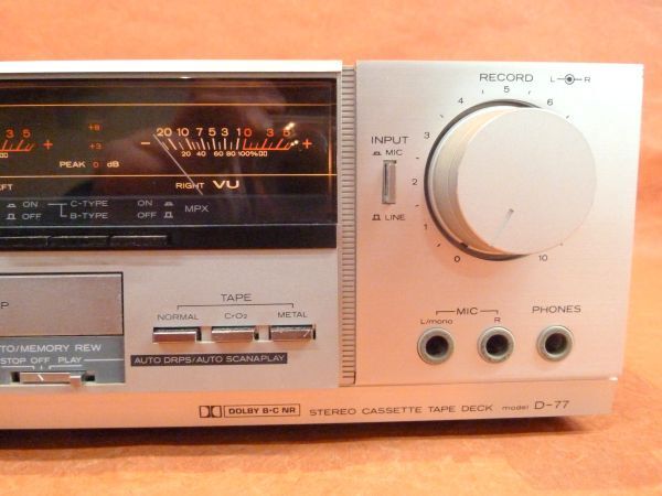 d★716 Lo-D ローディ 日立 STEREO CASSETTE DECK D-77 Size:約 幅43.5×高さ10.5×奥行26.5ｃｍ☆動作確認OK☆/140の画像4