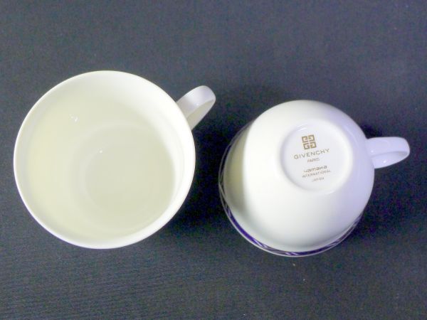 d★330 未使用 GIVENCHY ジバンシー PORCELAINE カップ＆ソーサー 5客揃 コーヒーセット 金彩 洋食器 箱有 /80の画像7