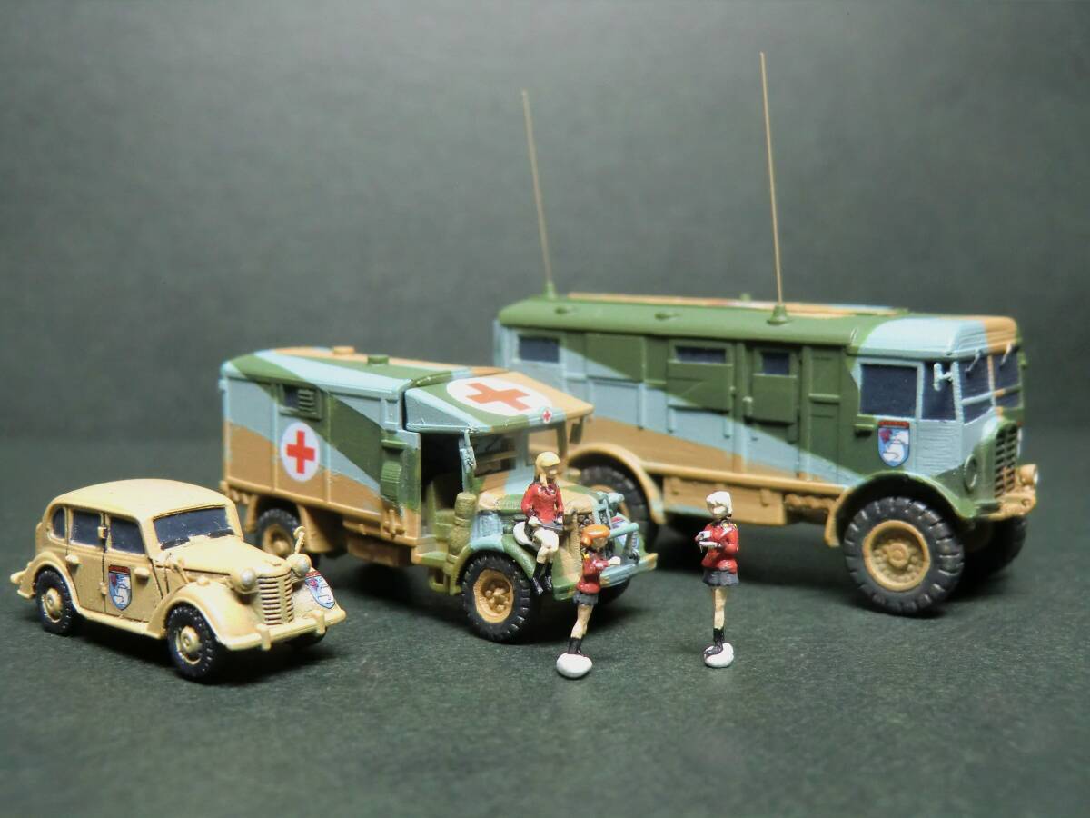 1/144完成品 ガールズ＆パンツァー 聖グロリアーナ女学院 Austin ten-8 & Austin ten-K2/Y 軍用救急車 ＆ AEC Matador 4ｘ4指揮車の画像4