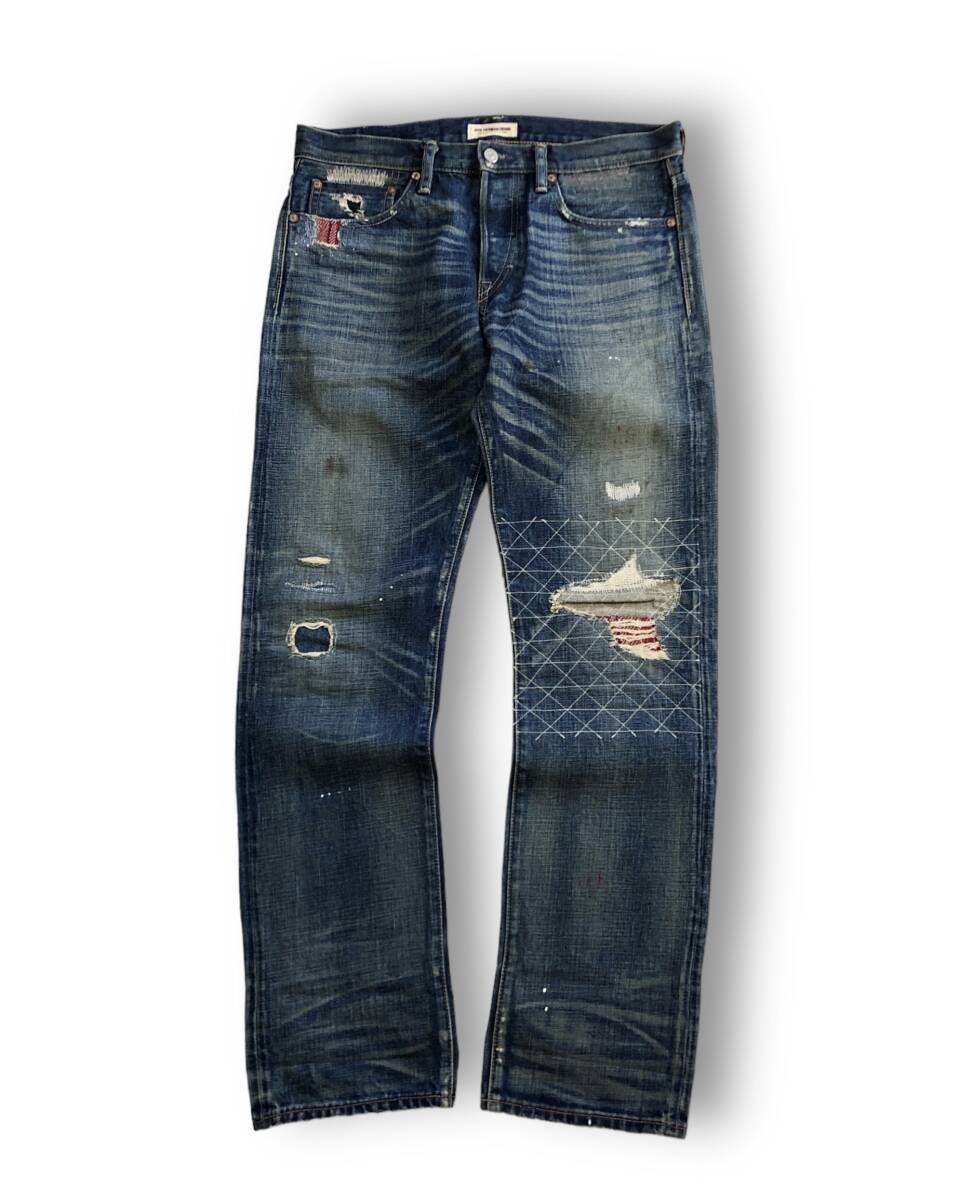 ロンハーマン Ron Herman Denim BAD WATER Straight Fit 31 ロンハーマンデニム リペア加工 デニムパンツ 赤耳 / サイモンミラー 初期名作の画像1