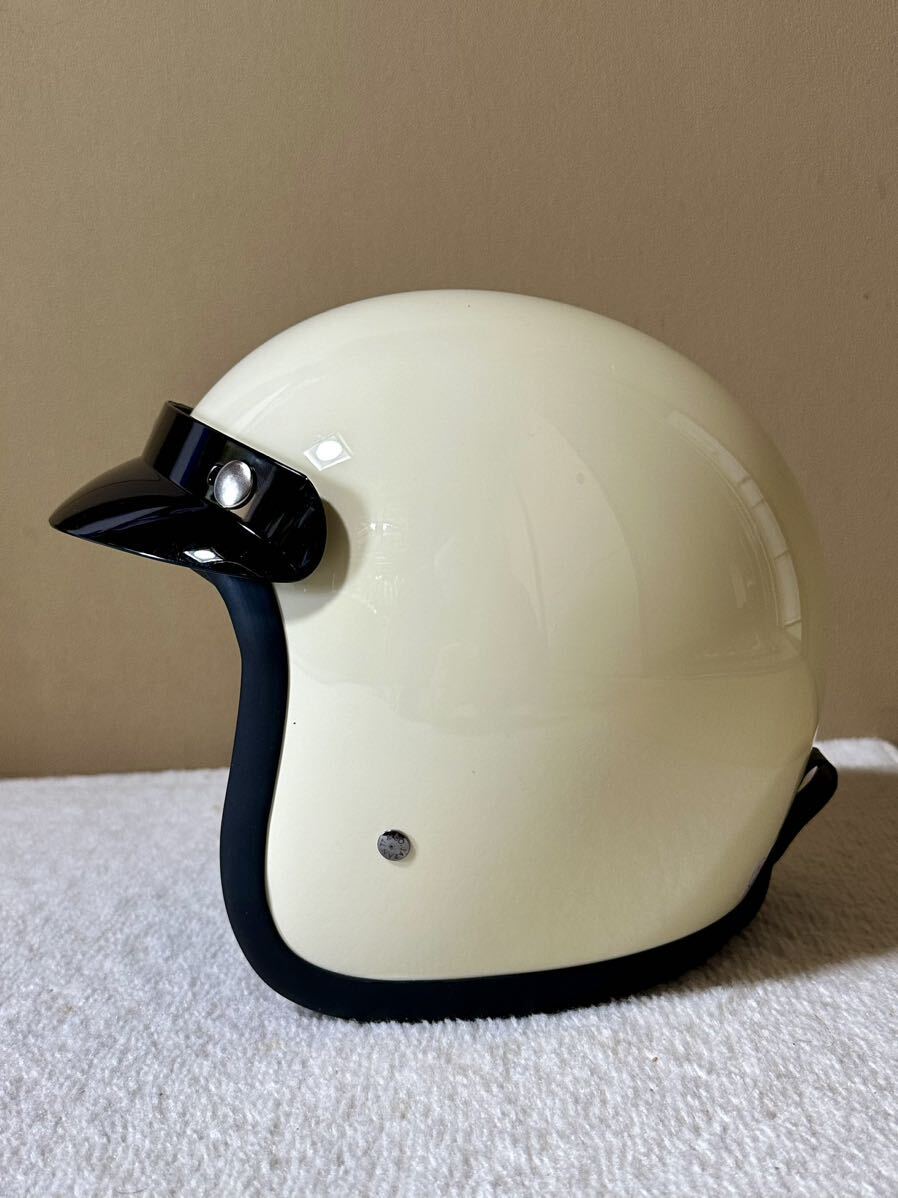 スモールジェットヘルメット　アイボリー　Lサイズ　500TX 小帽体　ジェットヘルメット　バイザー付き_画像2