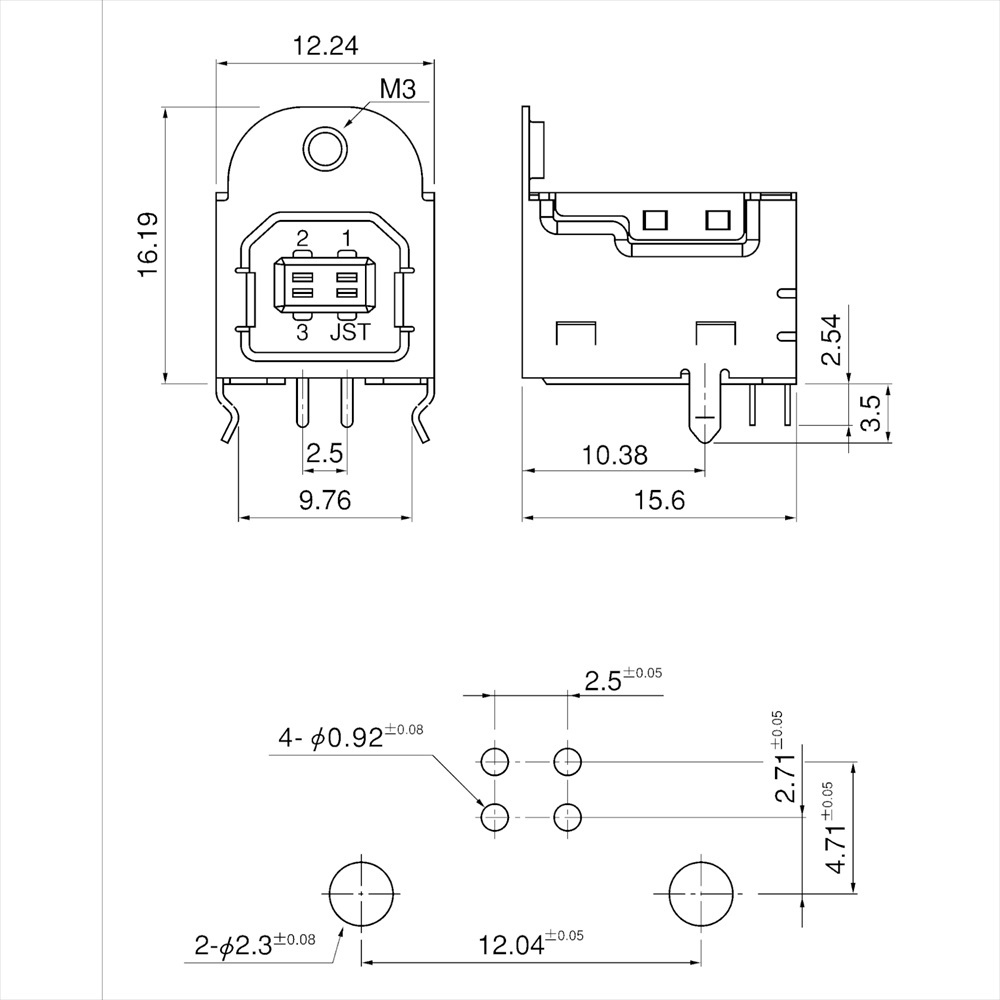 pioneer USB-B タイプ B コネクタ ソケット パイオニア DJ DDJ CDJ DJM XDJ 等 type-B USB メス 雌 修理 交換 Connecteur コネクター typeB