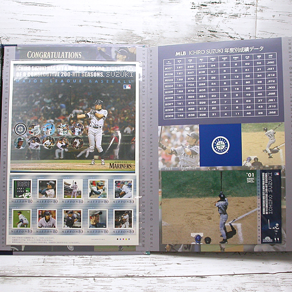 S348 ☆ イチロー記録達成記念プレミアム フレーム切手セット ポストカード はがき 野球選手 シアトルマリナーズ メジャーリーガーの画像4