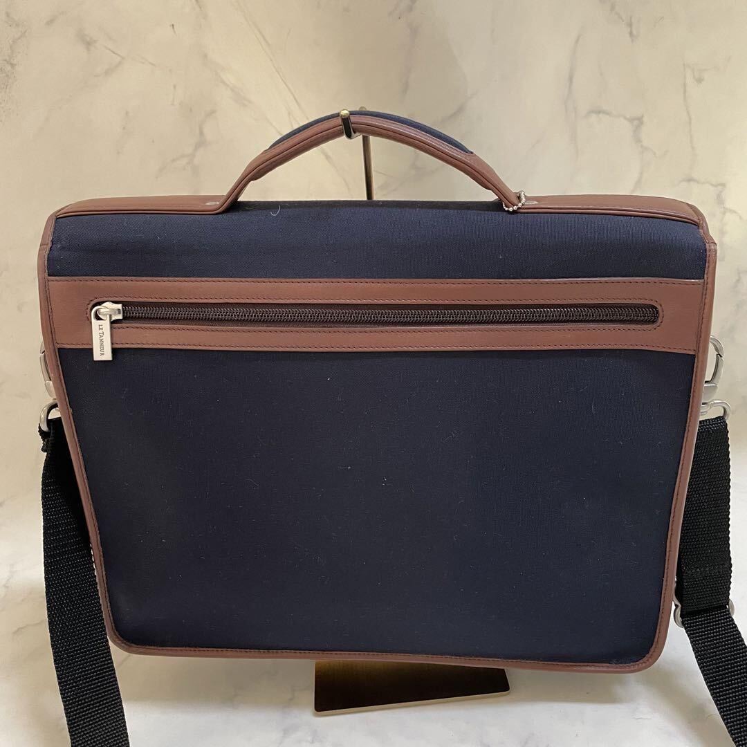  beautiful goods *rutana briefcase 2way business bag [ France large .. purveyor ]LE TANNEUR leather original leather nylon business bag shoulder 