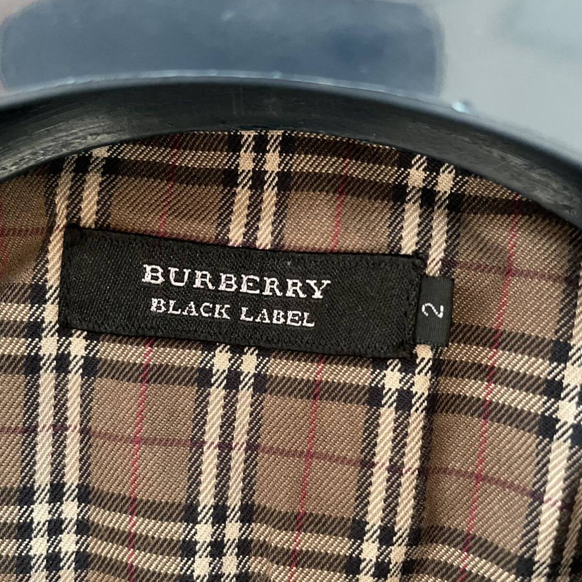 極美品●バーバリーブラックレーベル 裏ノバチェック デニムジャケット ブルゾン Gジャン シャツ メンズ BURBERRY BLACK LABEL 2/M 伸縮の画像6