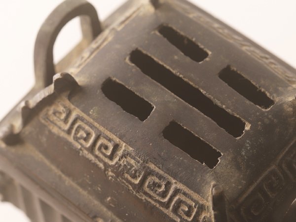 【琴》送料無料 中国美術 古銅 耳付香炉 WK900_画像2