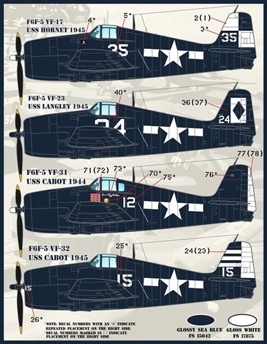 ファーボール F/D&S-4823 1/48 カラー＆マーキング of F6F-5 ヘルキャット パート1_画像2