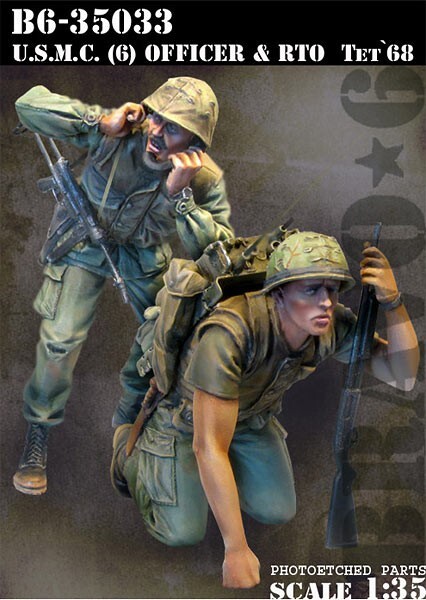 ブラボー6 B6-35033 1/35 アメリカ海兵隊(6)歩兵将校と無線手 テト攻勢'68(2体セット)_画像1