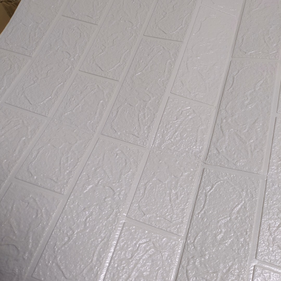 3D壁紙 レンガ 壁紙シール DIY ウォールステッカー 40枚セット 70×77cm 立体 クッション 壁 シール シート 白 ホワイト リフォーム 防水 の画像10