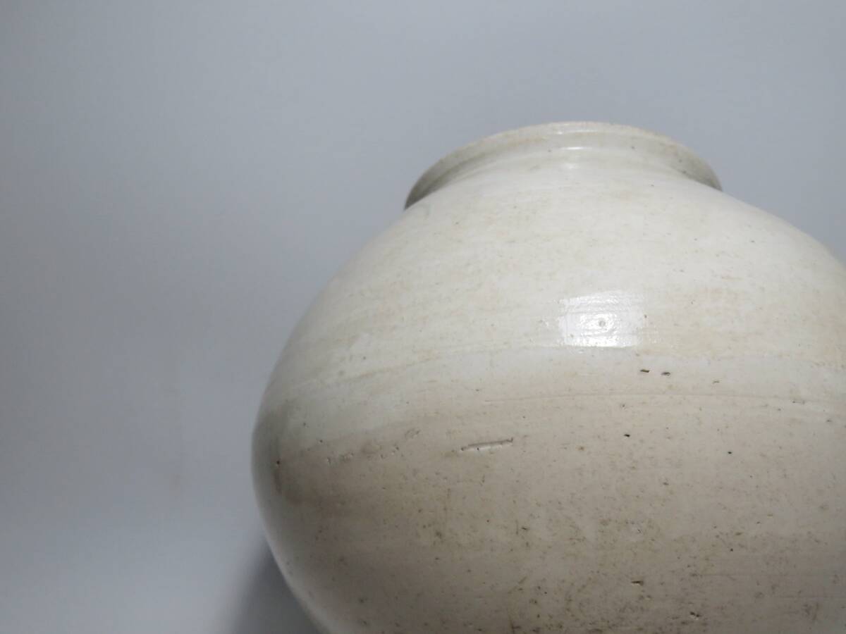 韓国美術　李朝　高麗　白磁　丸壺　月亮罐　染付　白釉　時代品　_画像7