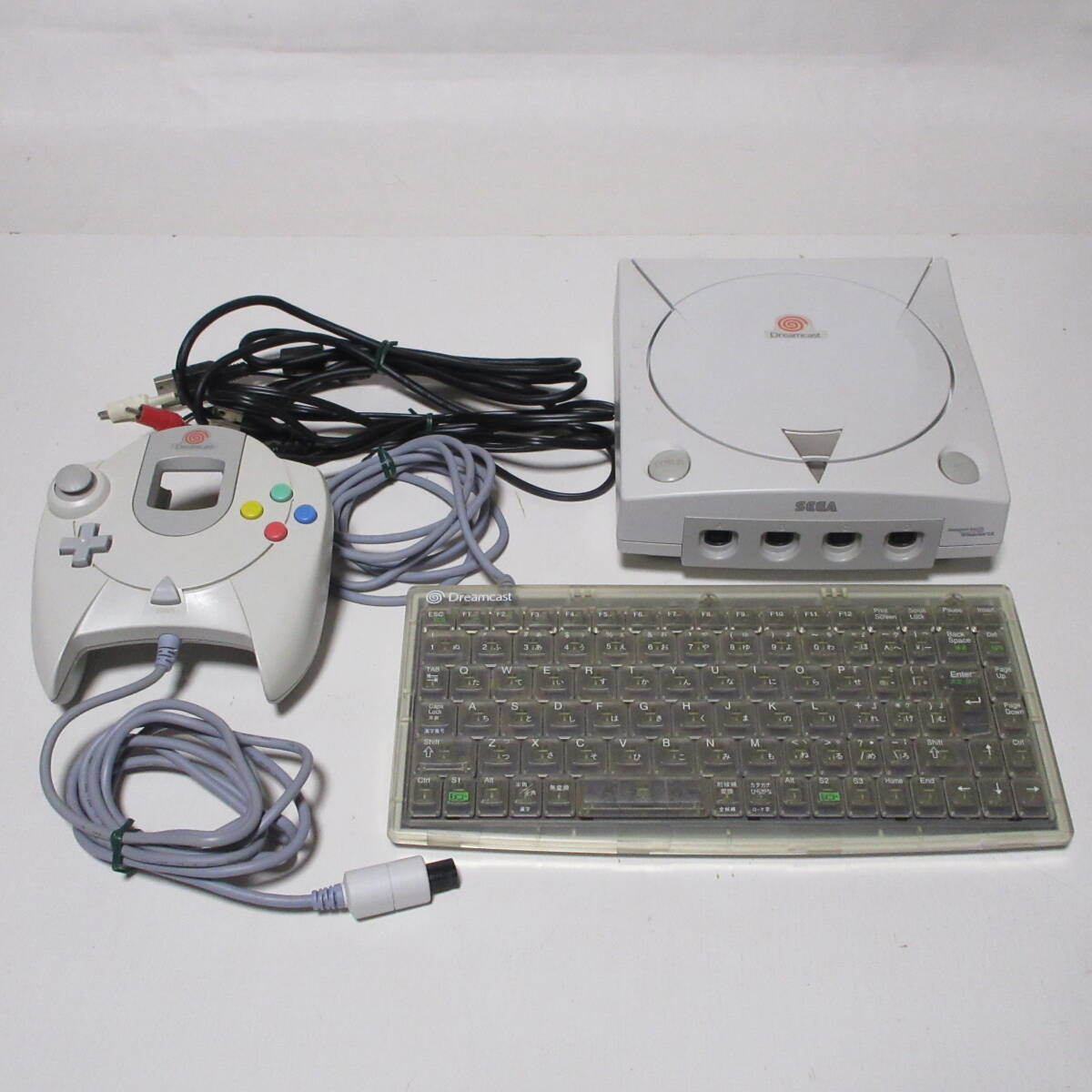 SEGA Dreamcast 本体 コントローラー キーボード ACアダプター ケーブル セガ ドリームキャスト ゲーム機 通電簡易動作確認 現状品の画像1