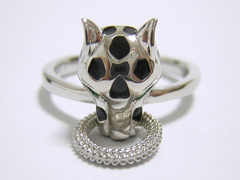 『パンサー』 デザインリング 指輪 キュービックジルコニア エナメルの画像6