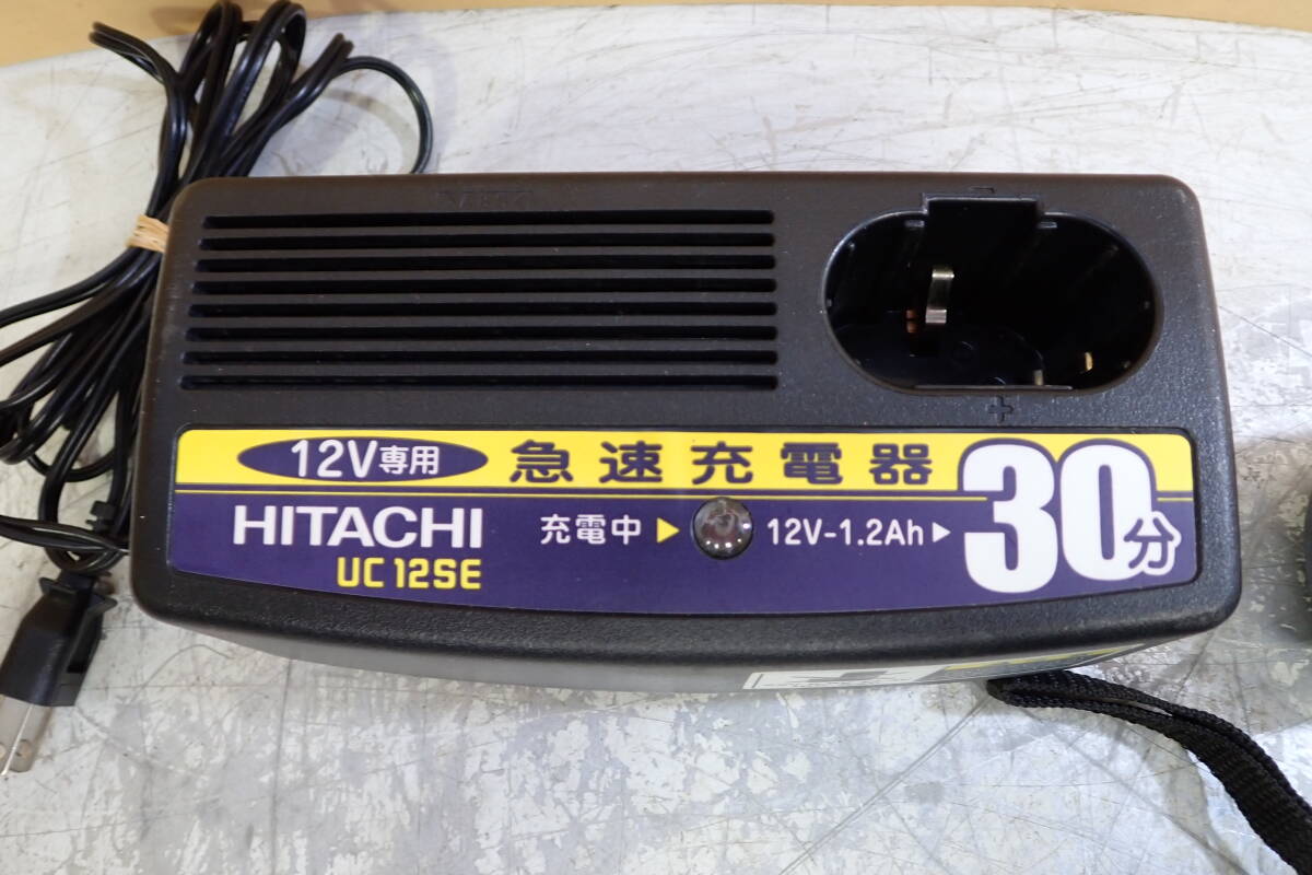 HITACHI 日立工機 12mm 12V 充電式 コードレスドライバドリル FDS 12DVA 充電器 UC12SE バッテリ EB 1212S 2個付き 動作確認済み#BB01268