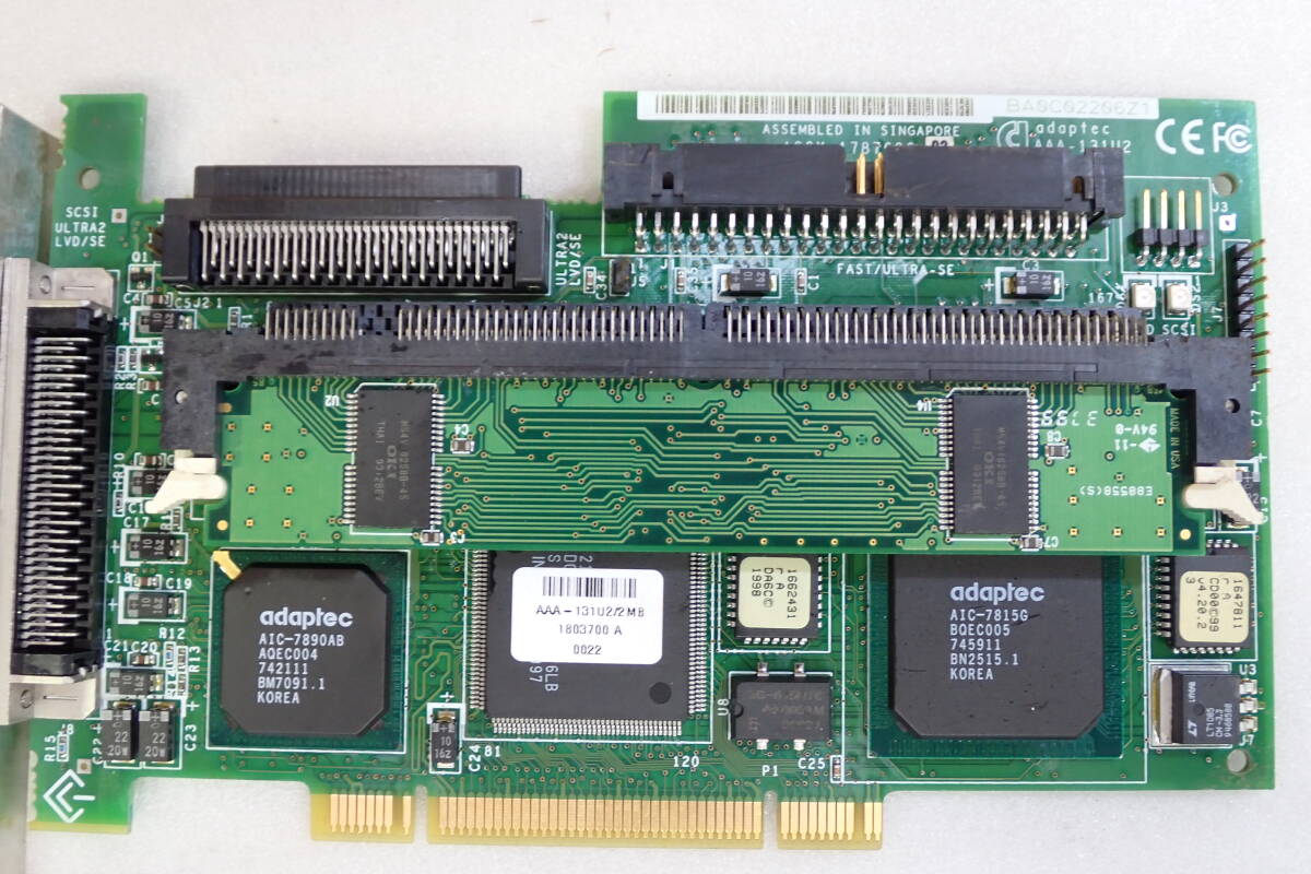 Adaptec AAA-131U2 SGL PCI to U2 SCSI with Raid Coprocessor and Upgrade Cache Memory by Adaptec PCIカード動作確認済み#BB02361の画像3