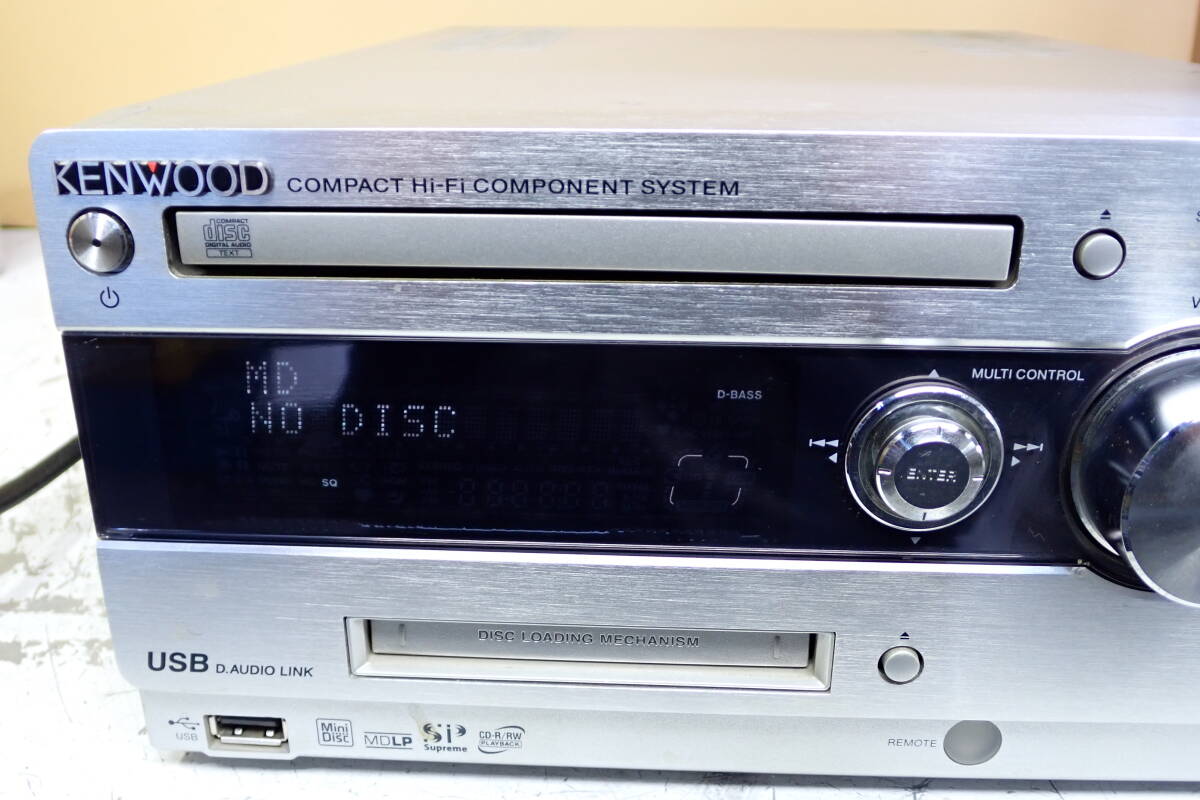 KENWOOD RD-UDA77 CD/MD/SD/USBシステムコンポ LS-UDA77 スピーカー 通電確認のみ#BB0990の画像2