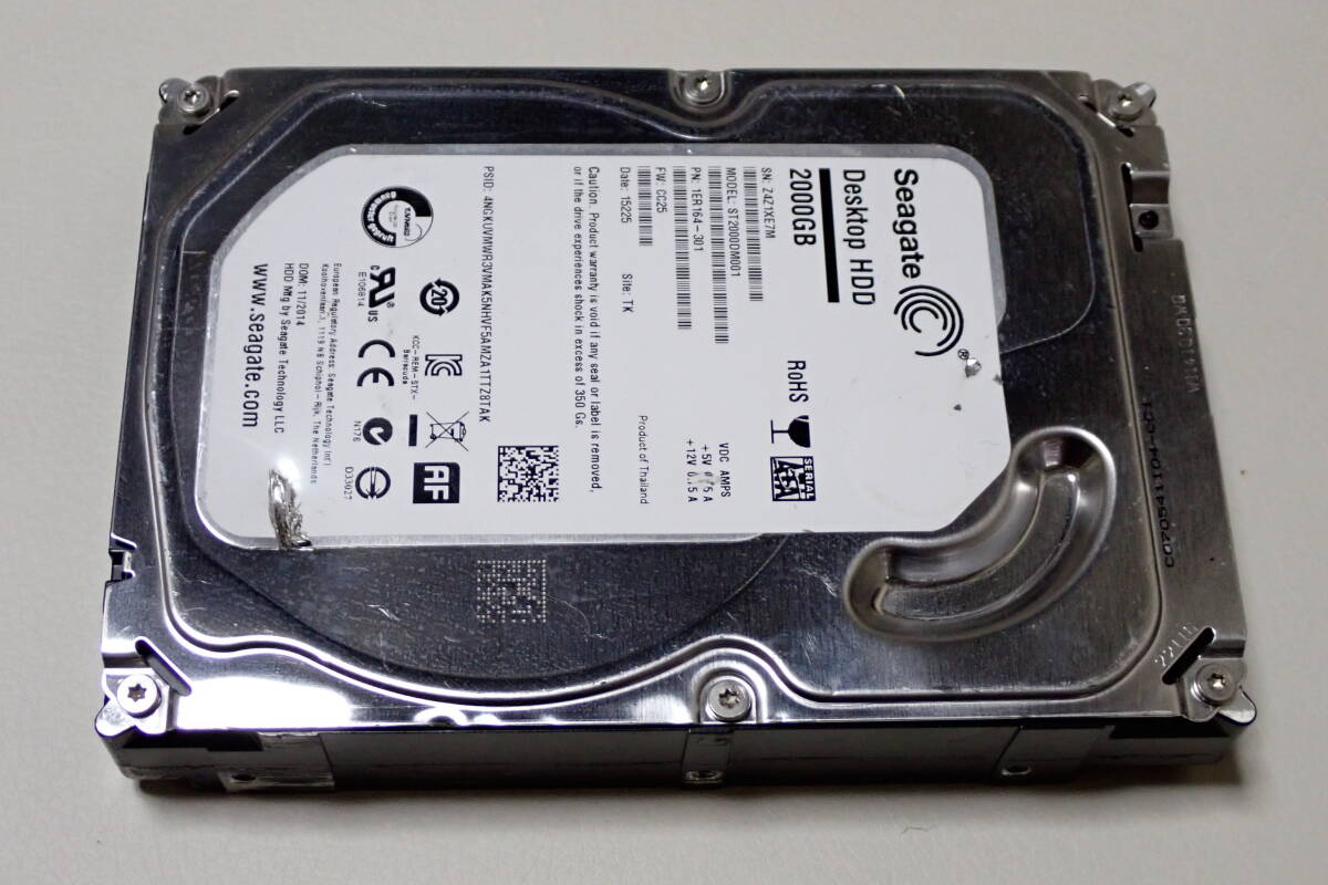 SEAGATE ST2000DM001-1ER164 2TB 3.5インチSATA HDD 使用945回 29806時間 フォーマット確認のみ#BB01926の画像2