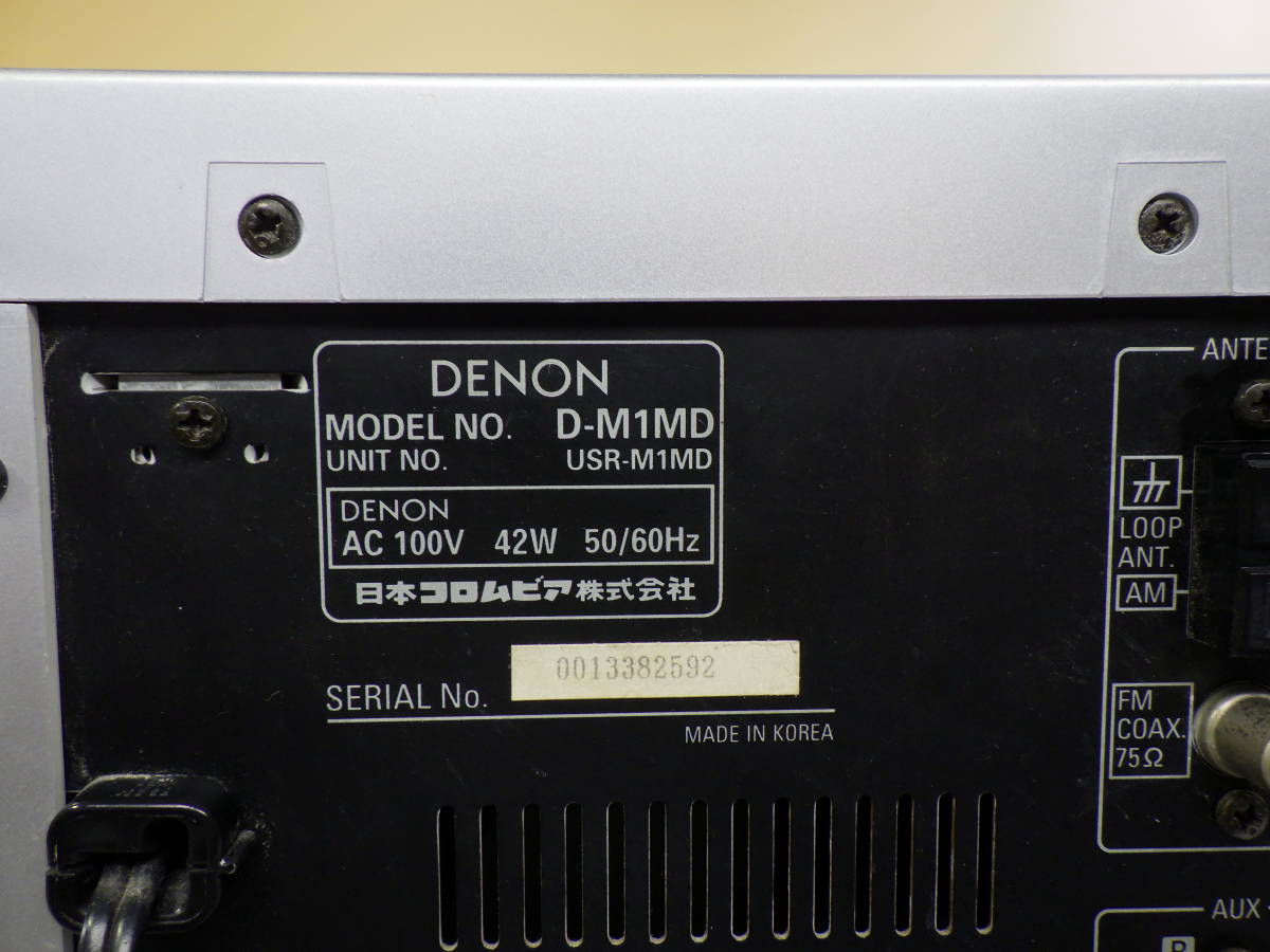 DENON D-M1MD mini component CD.MD cassette radio electrification verification only #RM11190