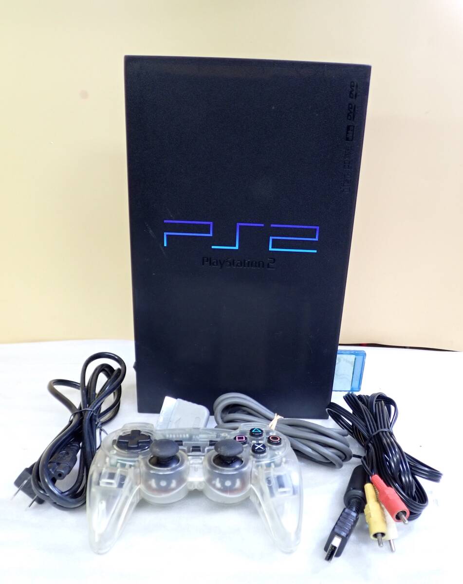 SONY ソニー PS2 PlayStation2 SCPH-50000 ミッドナイトブラック コントローラー付き 動作確認済み#BB01140の画像1