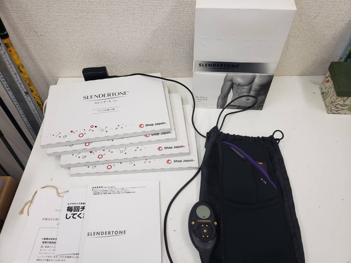 スレンダートーン 予備パット4セット 中古 E-70 SLENDERTONE 通電のみ確認 現状品 激安１円スタートの画像1