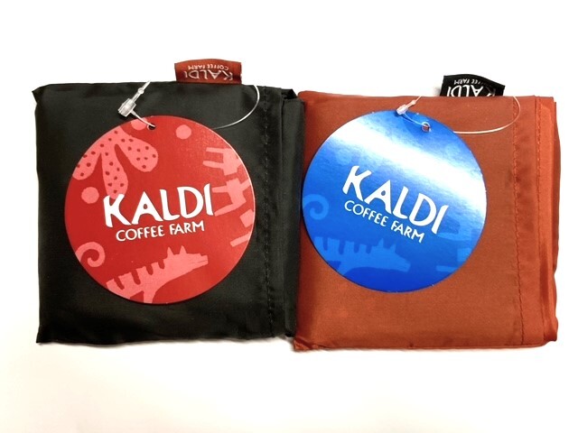 未使用　新品 カルディ　KALDI エコバッグ　いきものがたり　2枚セット　グレー＆ブルー　ノベルティ_画像2