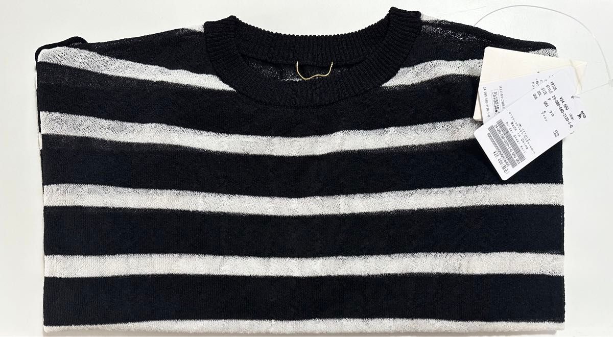 新品タグ付き L'Appartement Border Sheer Knit《ブラック 新品タグ付き L'Appartement Border Sheer Knit《ブラック