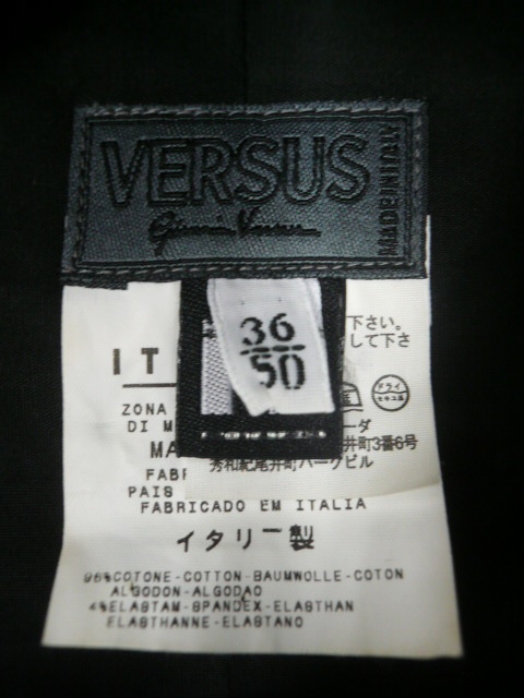 訳あり 希少◆VERSUS 長袖 シャツ メンズ 36 50 M 黒 高級 上品 キレカジ 綿混 GIANNI VERSACE ヴェルサス ジャンニヴェルサーチ〇4-79y_画像7