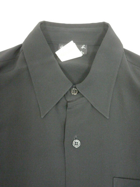 フランス製 シンプル◆agnes b. hommeシャツ メンズ 40 S 黒 落ち感 着回し 上品 高級 キレカジ 綺麗目 お出かけ アニエスベー〇4-80yの画像5