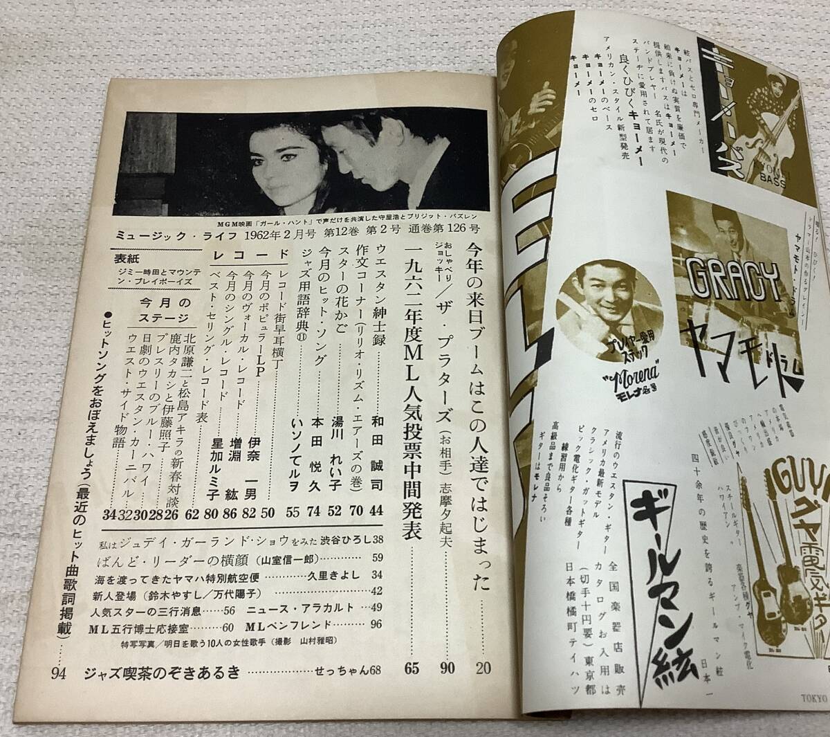ポピュラー音楽の専門誌 ミュージック・ライフ 1962年2月号 music life 昭和37 古本 雑誌 ジミー時田とマウンテン・プレイボーイズの画像3