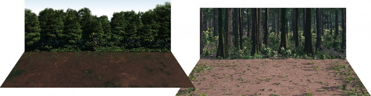 ジオラマシートmini-W 森林セットA 430 x 302mm　森　背景シート　箱庭技研 DSmW-M001_画像1