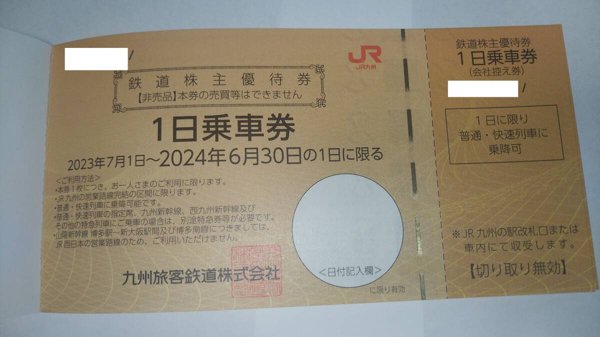 JR九州 鉄道株主優待券 2枚の画像1