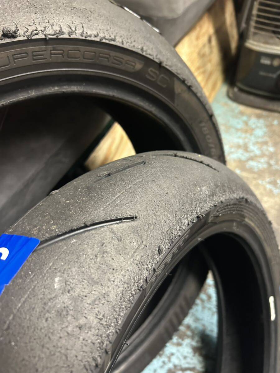 ピレリ ディアブロ スーパーコルサ V4 120/70R17 SC1 180/60R17 SC1 DIABLOSUPERCORSA V4 100分使用 CBR600RR R6 zx6R GPZ900R ZRX1200の画像5