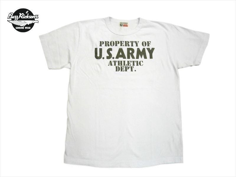 バズリクソンズ BUZZ RICKSON'S BR79348「U.S.ARMY ATHLETIC DEPT.」ミリタリー 半袖Tシャツ ホワイト L 新品_画像1