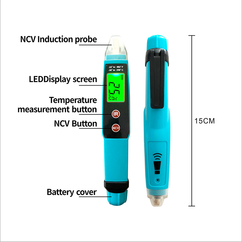 AC検電器 IR温度計 LEDライト付き 3in1 多機能ボルトチェッカー AC検電器 IR温度計 LEDライト付き 3in1 多機能ボルトチェッカー