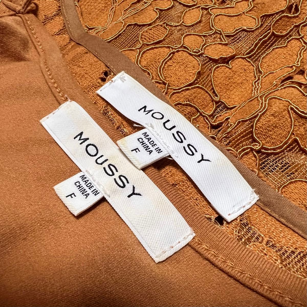 MOUSSY マウジー ロングワンピース レースワンピース 半袖ワンピース 総レース Vネック