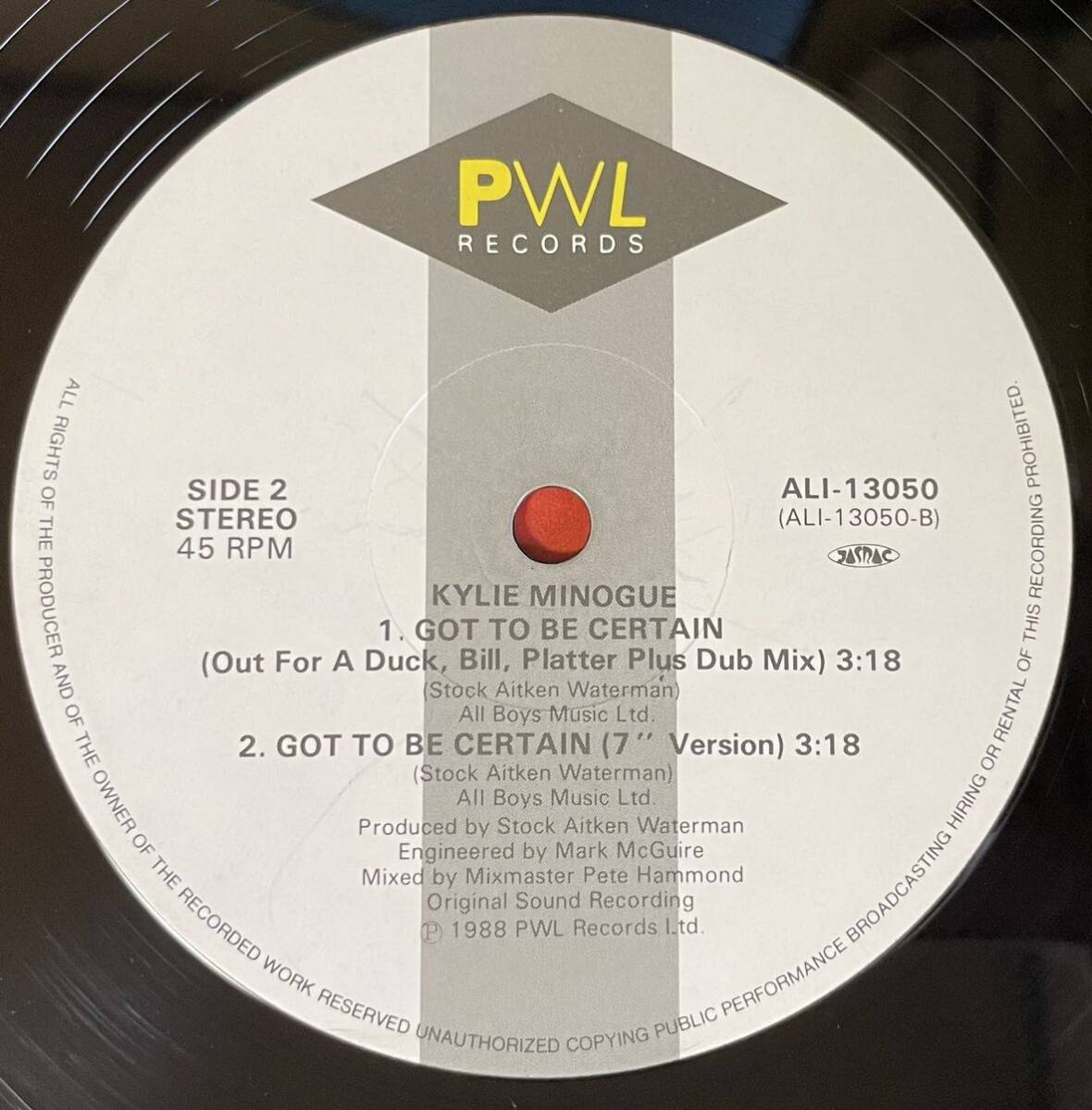 カイリー・ミノーグ / Got to Be Certain 恋は急がず 12inch盤その他にもプロモーション盤 レア盤 人気レコード 多数出品。の画像4