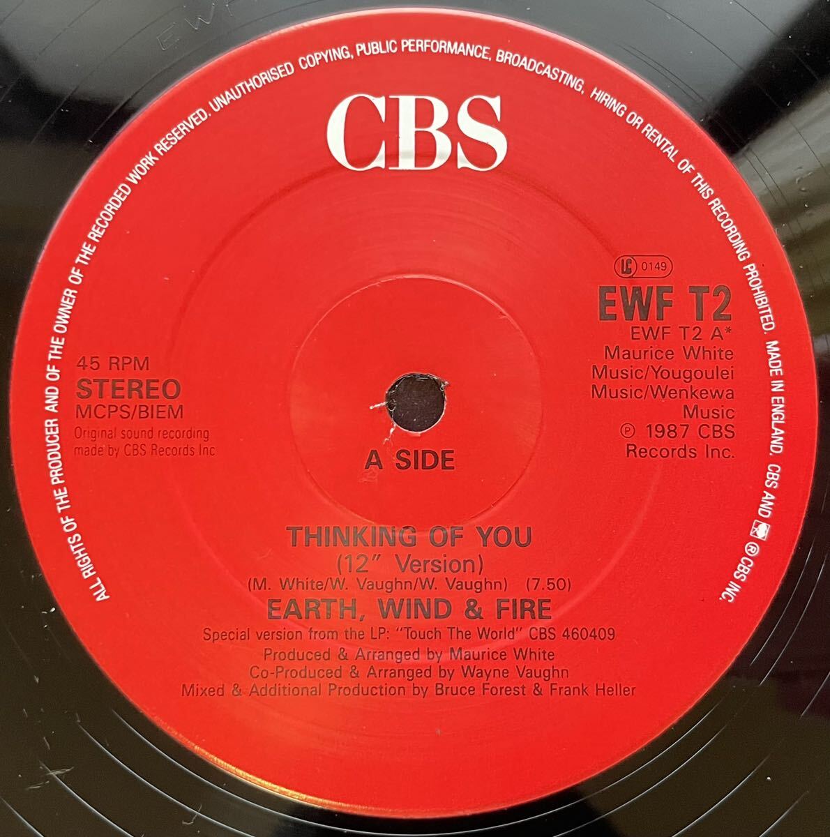 Earth, Wind & Fir / Thinking Of You 12inch盤その他にもプロモーション盤 レア盤 人気レコード 多数出品。_画像2