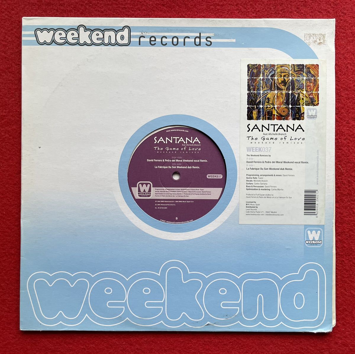 SANTANA feat. ミッシェルブランチThe Game Of Love (Weekend Remixes) 12inch盤その他にもプロモーション盤 人気レコード 多数出品。の画像4