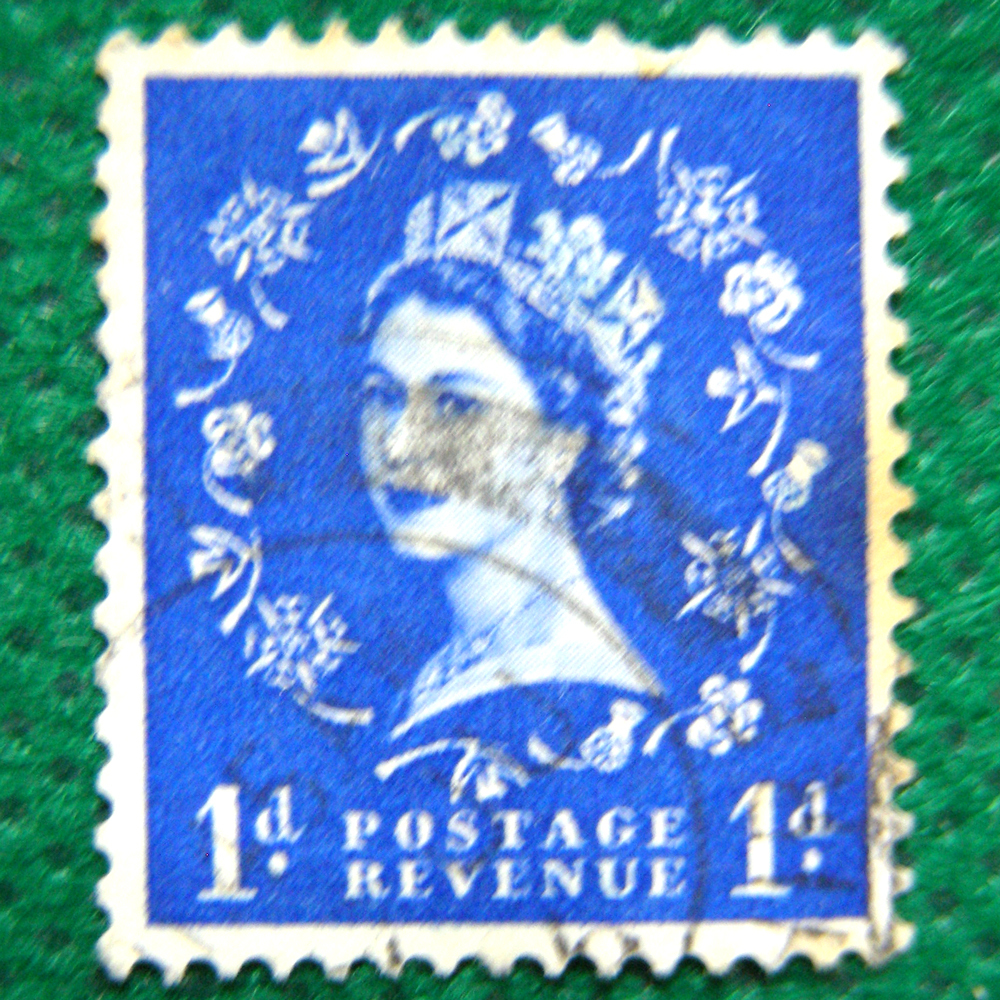 【英国エリザベス2世切手】1952-1954 切手４枚 額面 d, 1d, 1d, 2d　使用済４枚　切手[g32c]_画像3