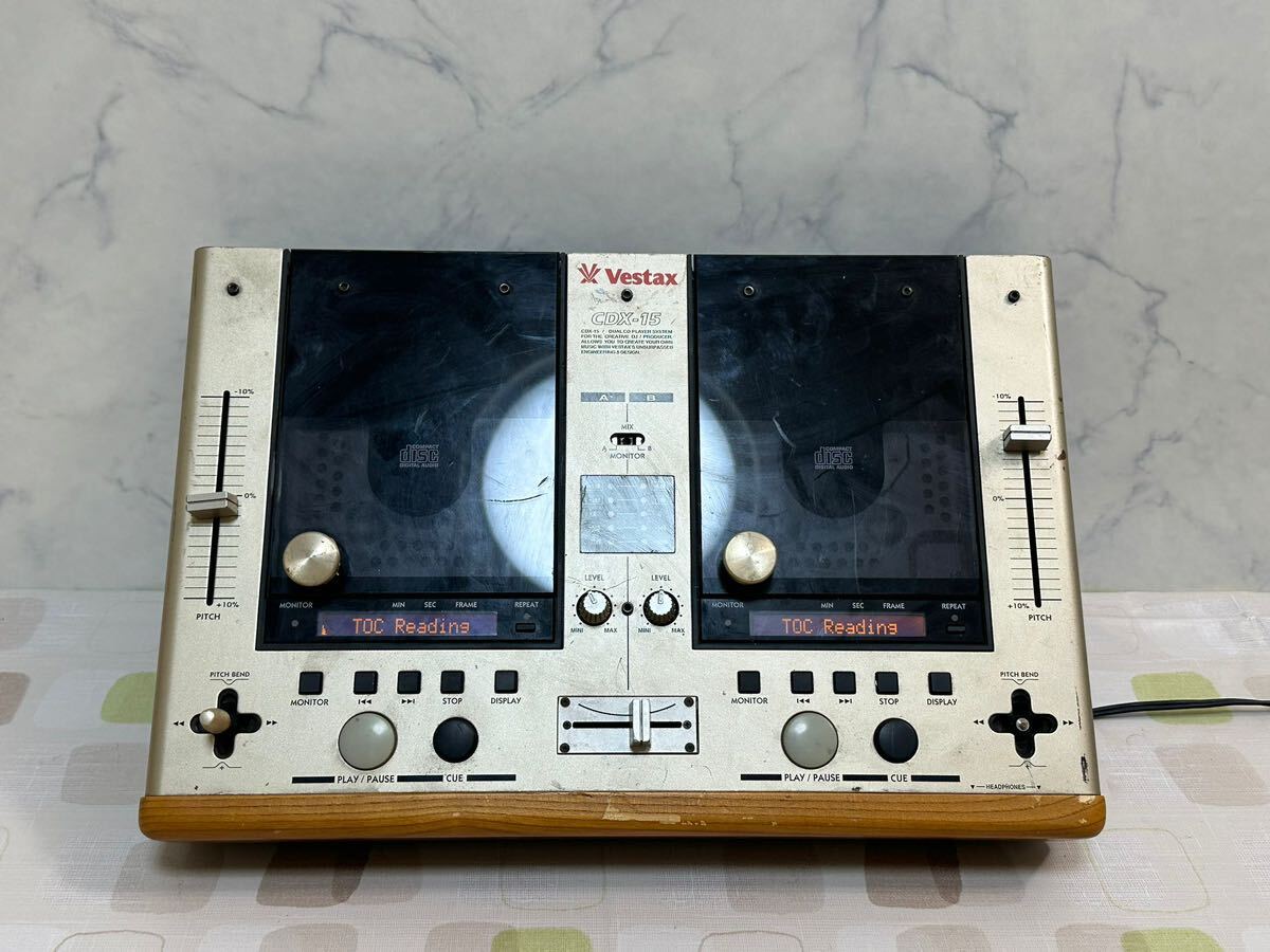 （54）べスタックス Vestax デュアルCDプレーヤー DUAL CD PLAYER CDX-15 音楽機材 器材 オーディオ_画像1