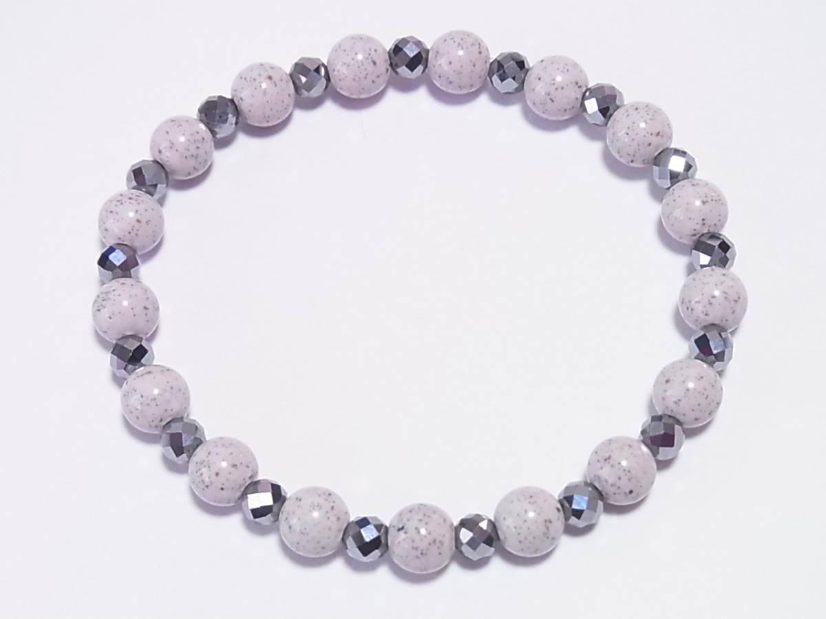  north . stone 6mm× high purity tera hell tsu cut 4mm stretch * bracele ( flexible )